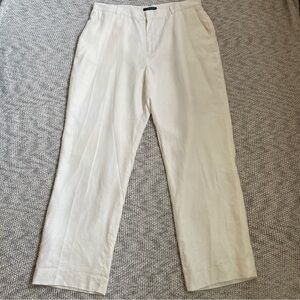 Lauren Ralph Lauren 100% Linen Lined Ivory Pants Trousers Size 18W Women Resort
